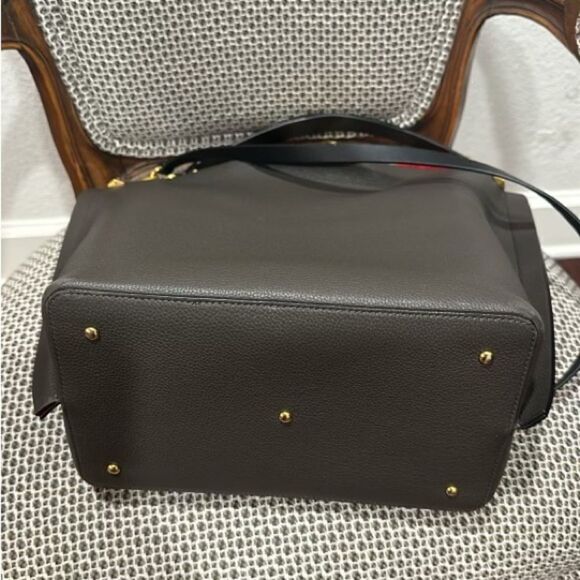 VALENTINO GARAVANI
V-Logo Dark Gray Grained Leather Medium Hobo Bag - Picture 7 of 9